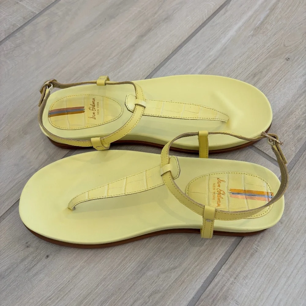 Sam Edelman Naomi Women's Thong Sandals Size 8.5, yellow, Vacation, Resort